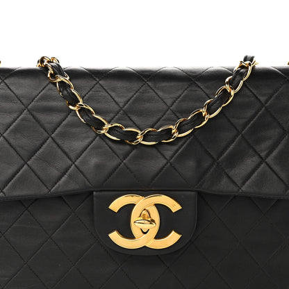 Chanel Lambskin Quilted XL Jumbo Single Flap Black 8 of 10