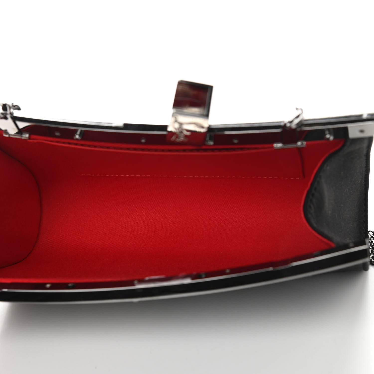 Christian Louboutin Satin Palmette Clutch Black 5 of 9