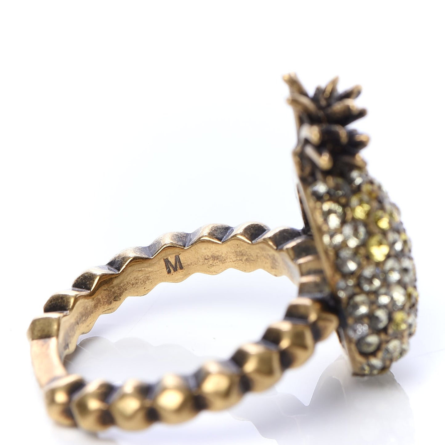 Crystal Pineapple Motif Ring M