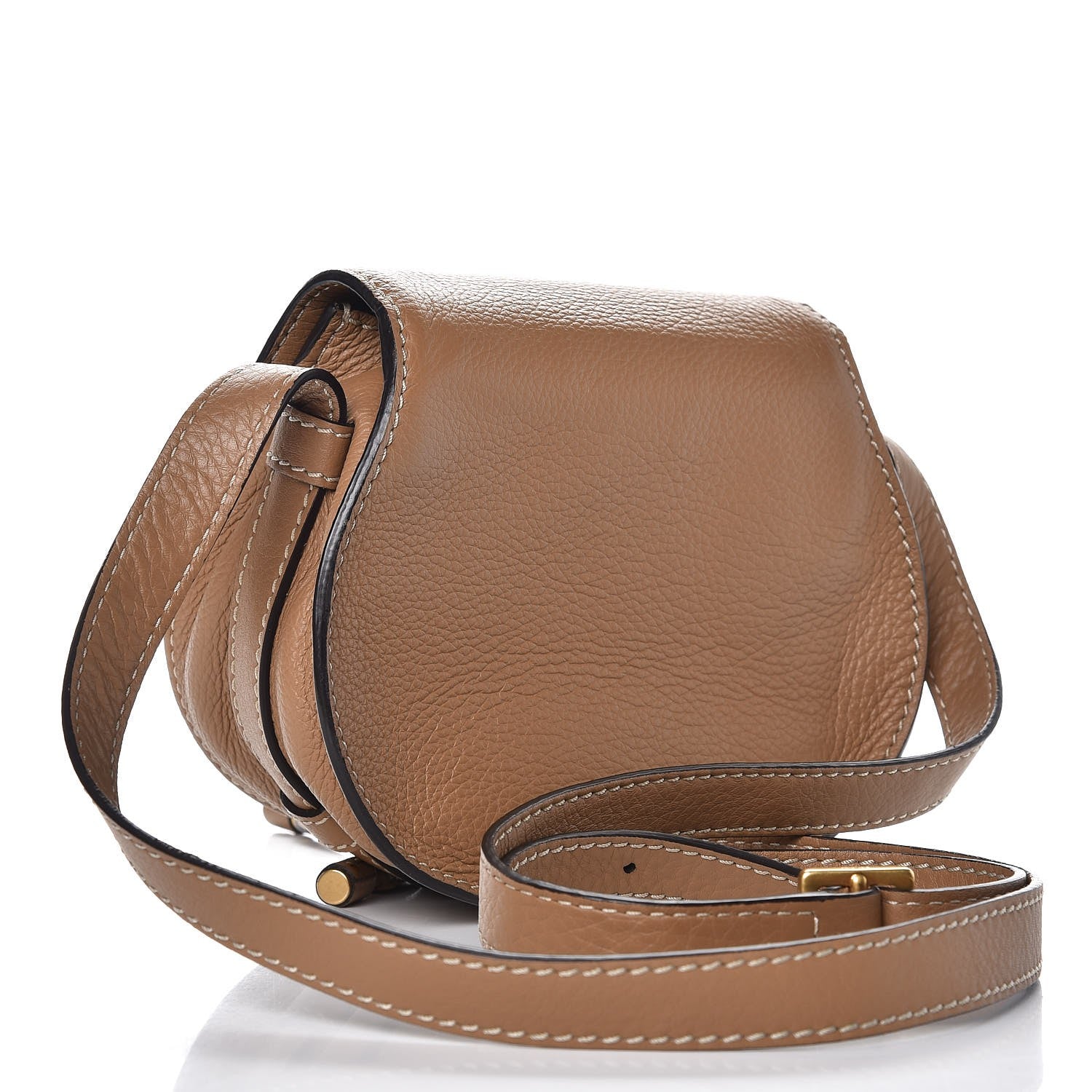 Chloe Calfskin Mini Marcie Round Crossbody Bag Nut 3 of 9