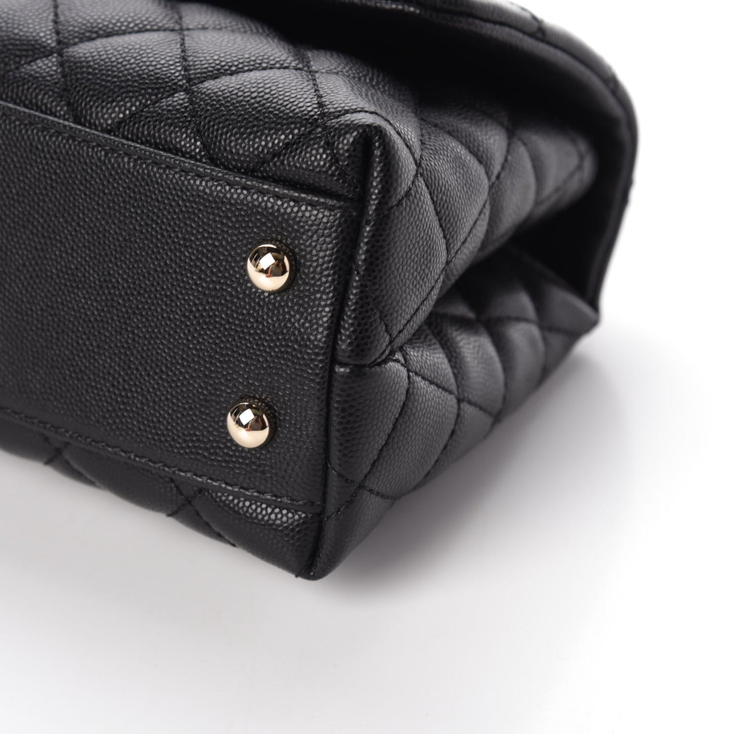 Caviar Quilted Mini Coco Handle Flap Black