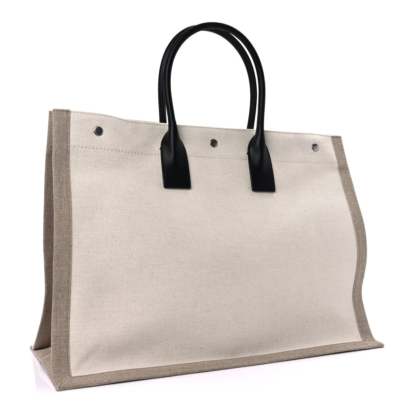 Linen Calfskin Small Rive Gauche Tote  Greggio Natural