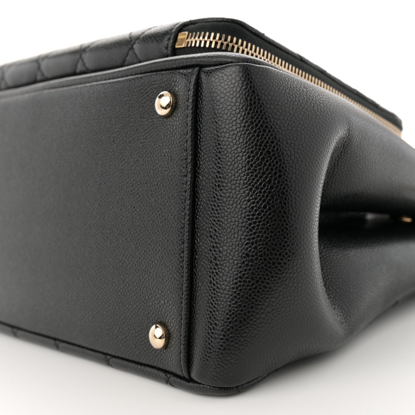 Caviar Quilted Small Business Affinity Shopping Bag Black