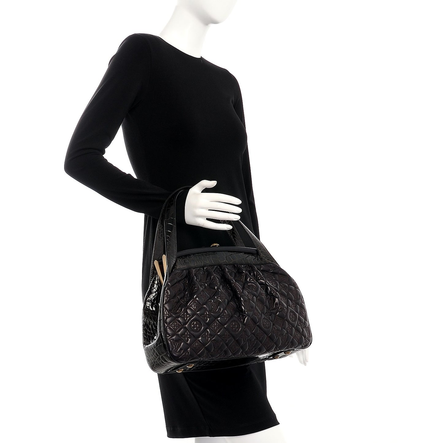 Monogram Vienna Alligator Sac Fermoir GM Aubergine