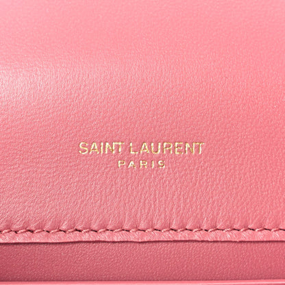 Saint Laurent Satin Small Classic Monogram Kate Tassel Satchel Coral Rose 5 of 8