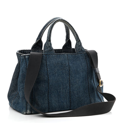 Prada Denim Small Logo Tote Avio 3 of 11