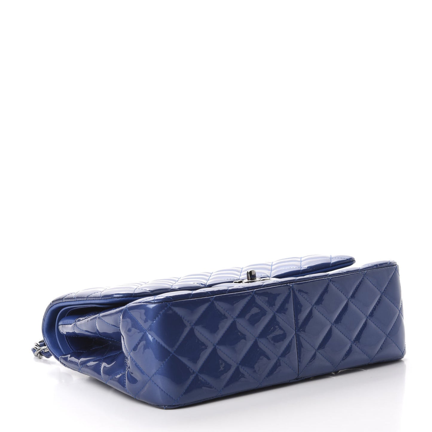Patent Quilted Jumbo Double Flap Blue