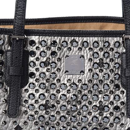 MCM Visetos Diamond Medium Tote Silver 6 of 9