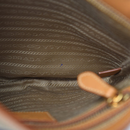 Prada Jacquard Logo Small Flat Messenger Bag Corda Cuoio 10 of 13