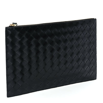 Bottega Veneta Nappa Intrecciato Medium Flat Zip Pouch Black 4 of 7