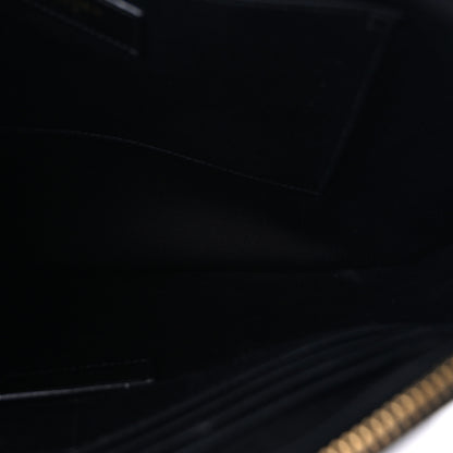 Saint Laurent Calfskin Matelasse Chevron Monogram Document Holder Black 5 of 6