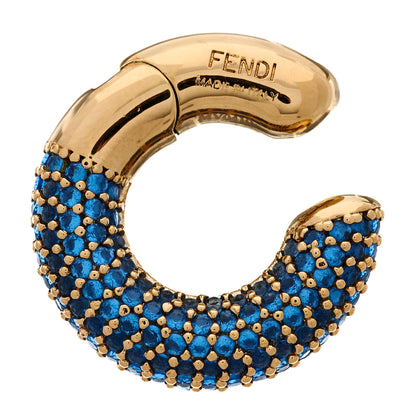 Fendi Metal Crystal Ear Cuff Blue Gold 3 of 5