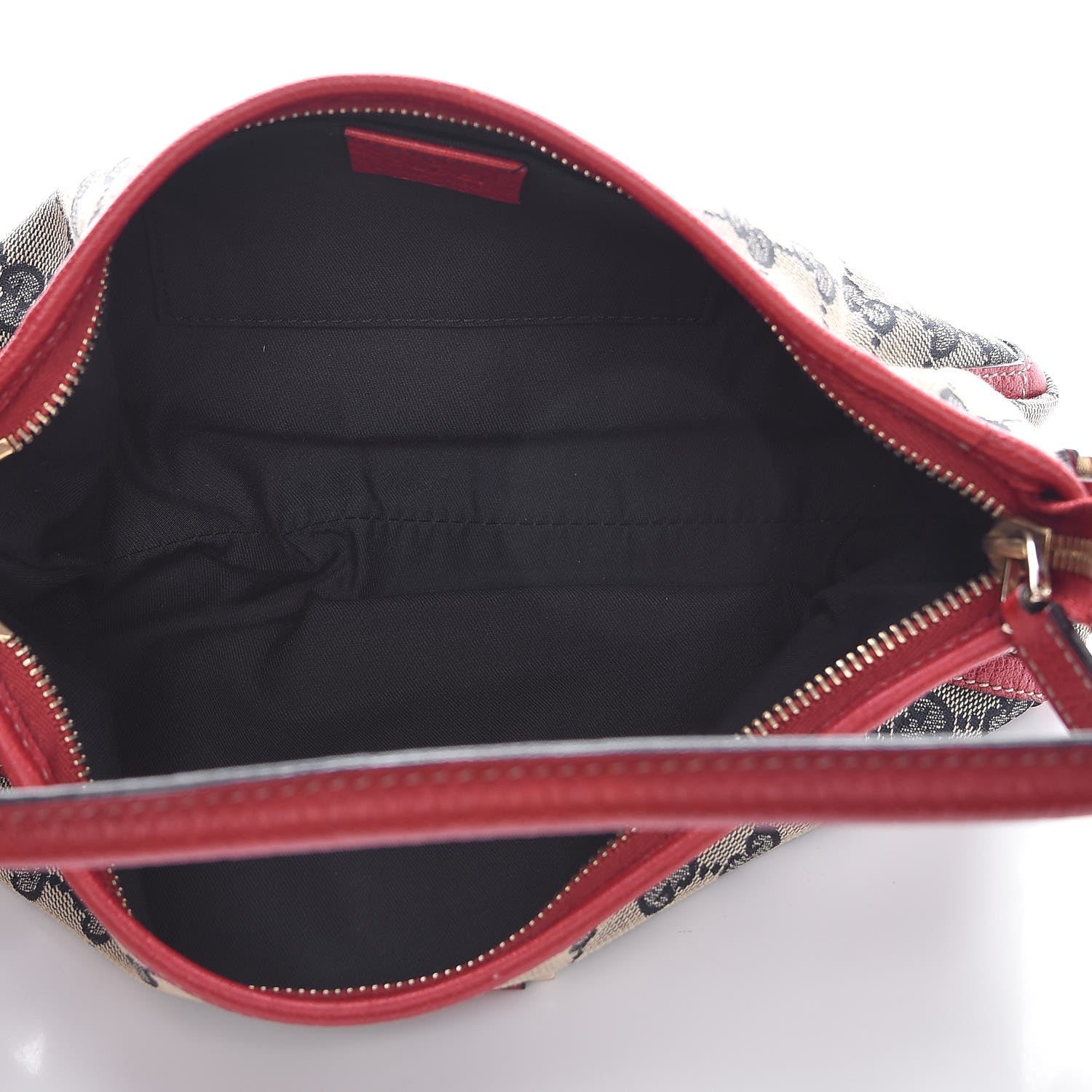 Gucci Monogram D Ring Abbey Pochette Navy Red 5 of 7