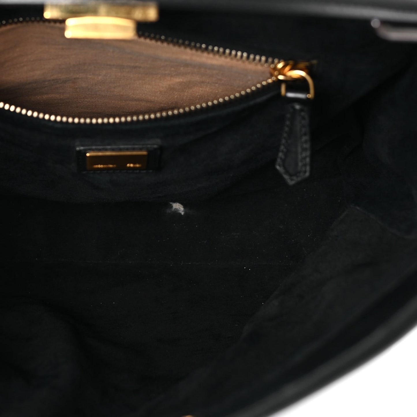 Vitello Seta Shiny Nappa Large Peekaboo Iconic Satchel Black