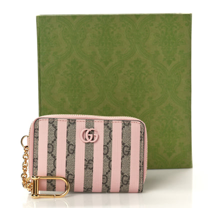 Gucci Supreme Monogram Vitello Eclipse Enamel Striped GG Key Card Case Beige Ebony Pink 7 of 7