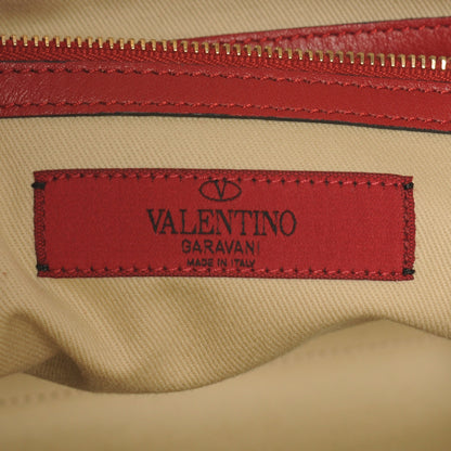 Valentino Garavani Leather Rockstud Dome Shopper Red 7 of 8