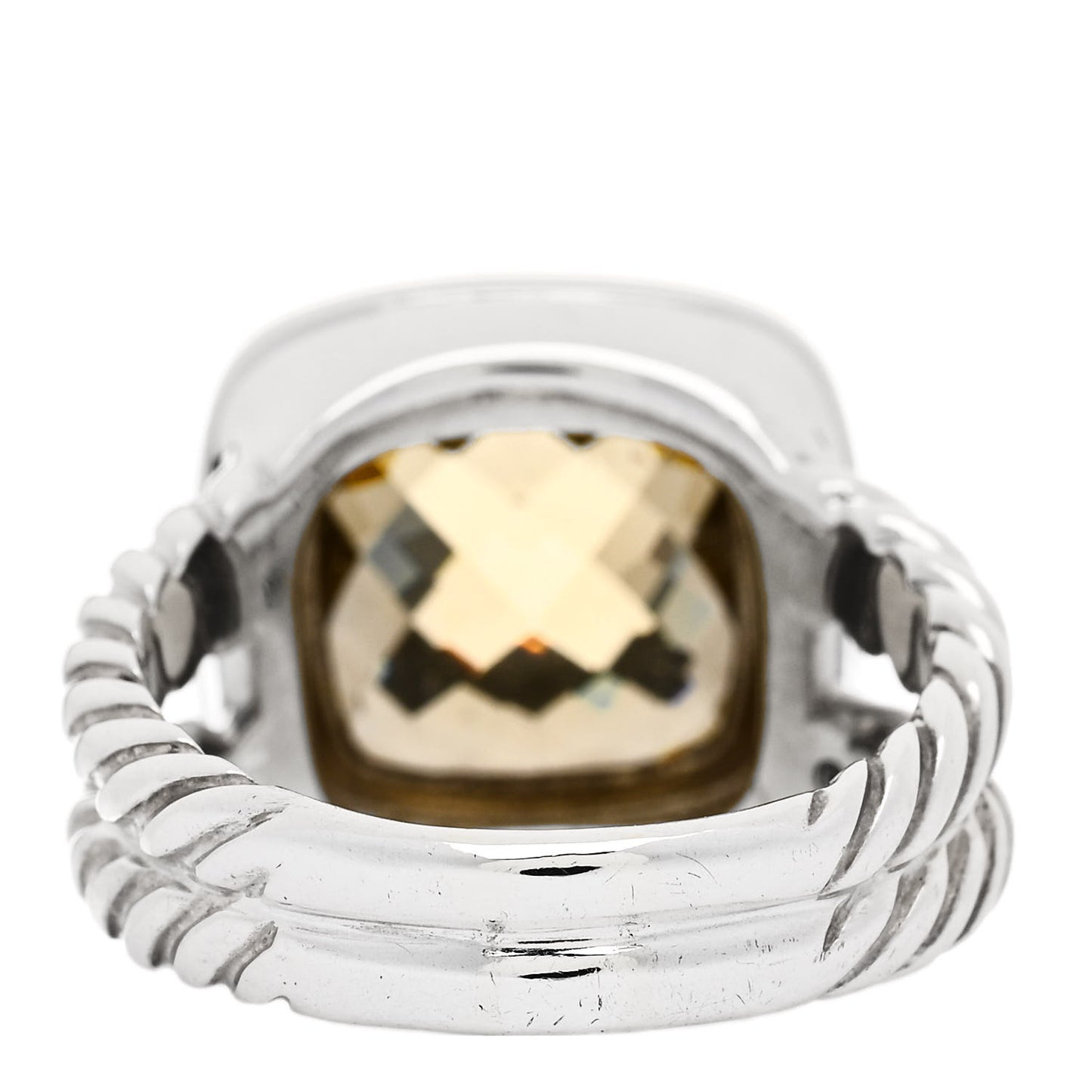 Sterling Silver Diamond Citrine 11mm Albion Ring 54 7