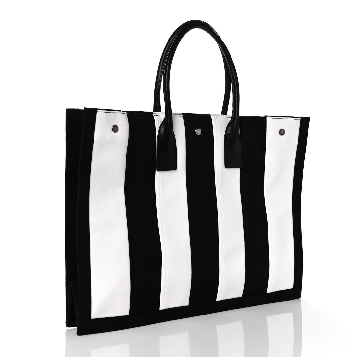 Canvas Noe Striped Tote Black White