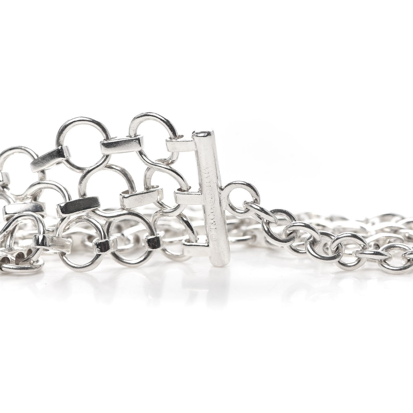 Sterling Silver Three-Row Link Bracelet