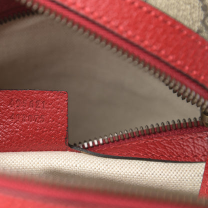 Gucci GG Supreme Monogram Web Bosco Patch Dome Backpack Beige Malva Hibiscus Red 7 of 10