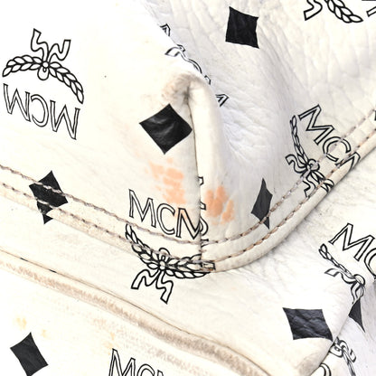 MCM Visetos Medium Side Stud Stark Backpack White 11 of 14