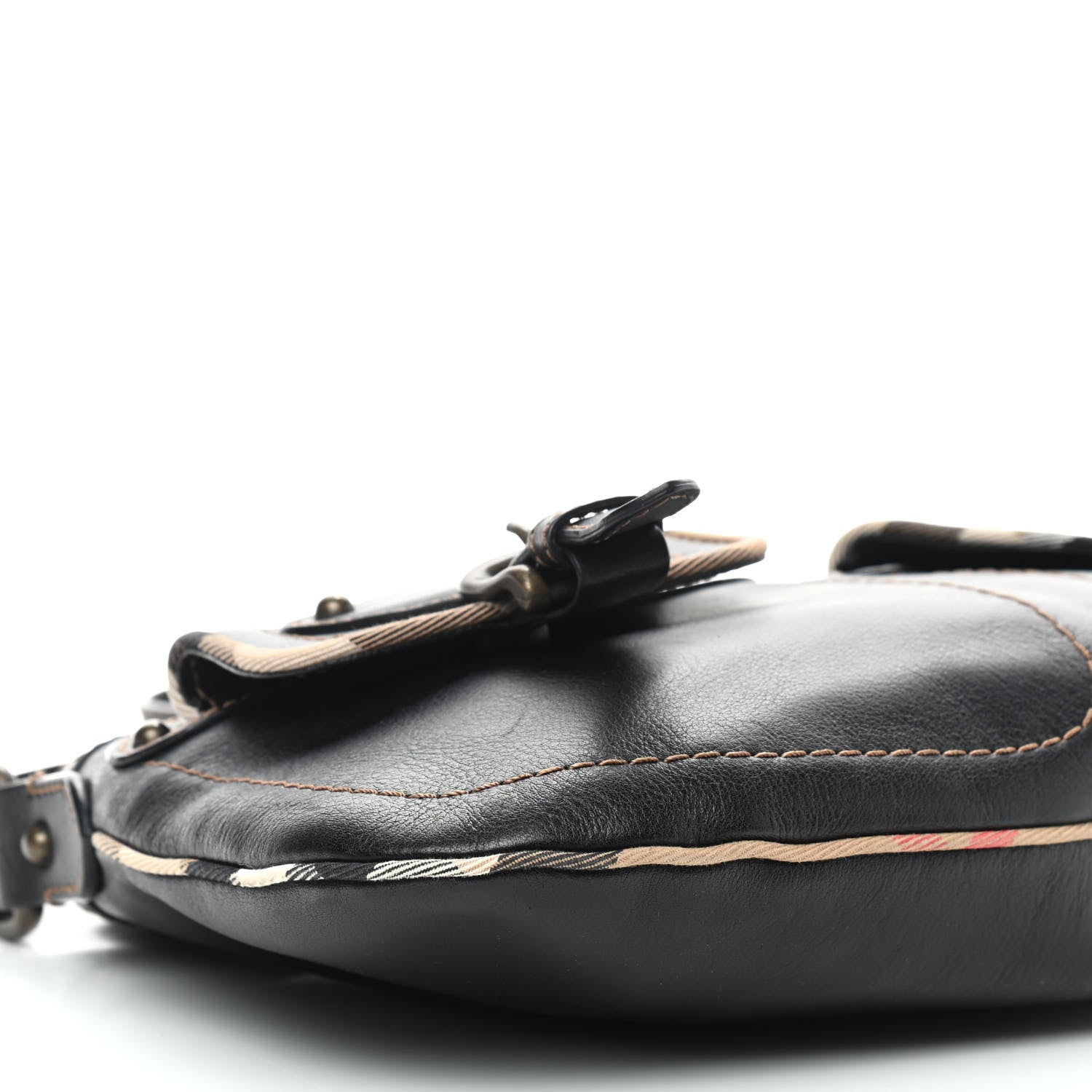 Burberry Calfskin Two Front Pocket Shoulder Bag Black 10 of 11