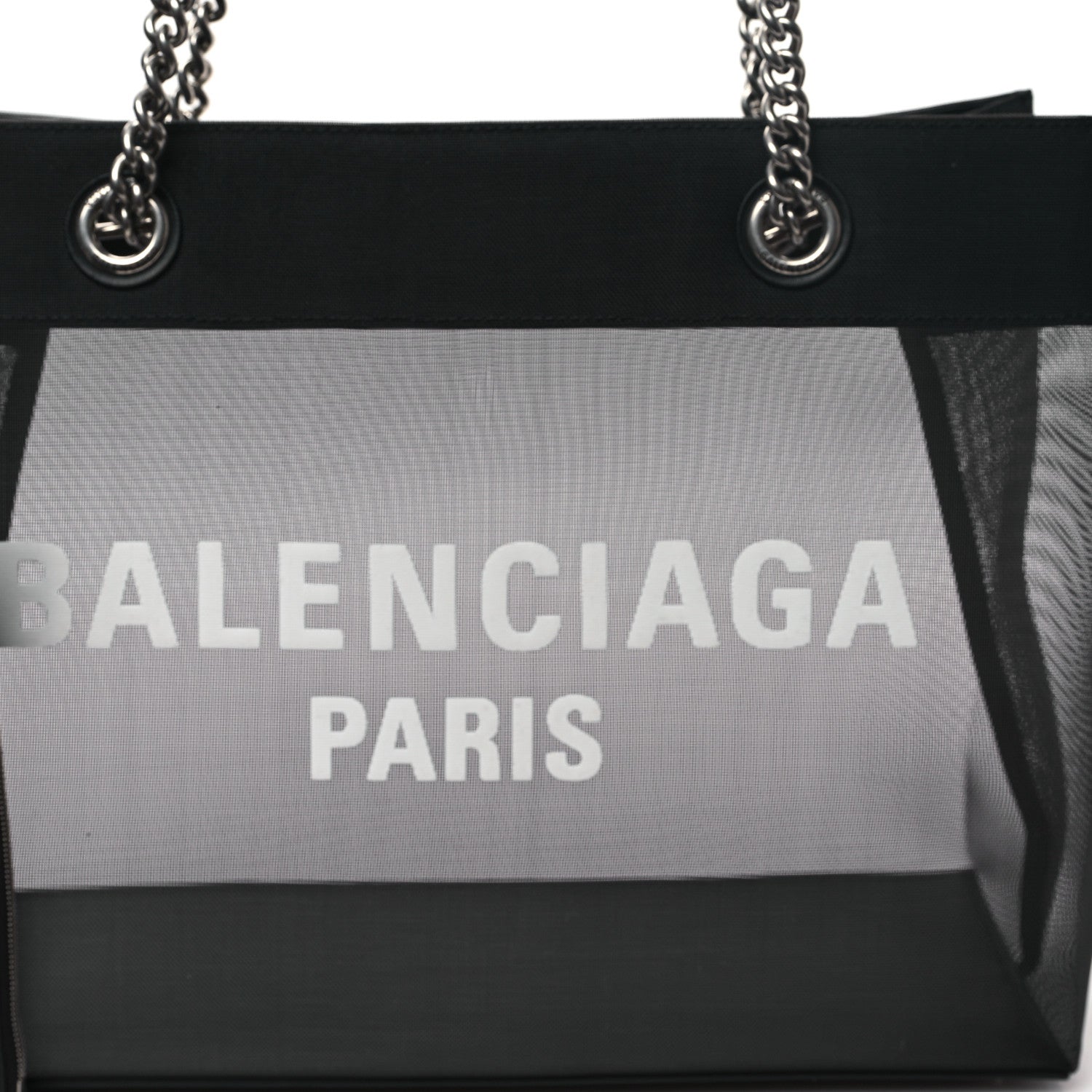 Balenciaga Nylon Mesh Duty Free Cabas Medium Tote Black 9 of 11