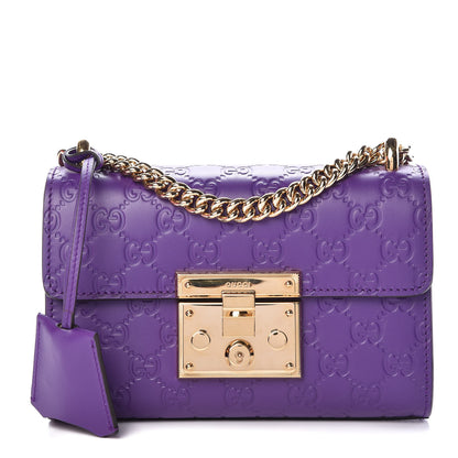 Gucci Guccissima Small Padlock Shoulder Bag Purple 1 of 10