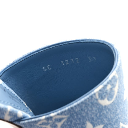 Louis Vuitton Denim Monogram Silhouette Mules 37 Blue 8 of 9