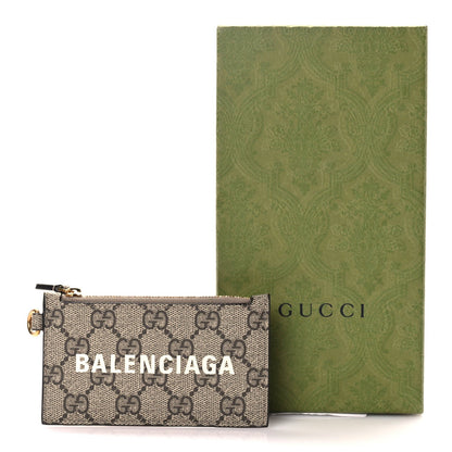 Gucci X BALENCIAGA GG Supreme Monogram Logo Card Case With Strap Beige Ebony 7 of 7