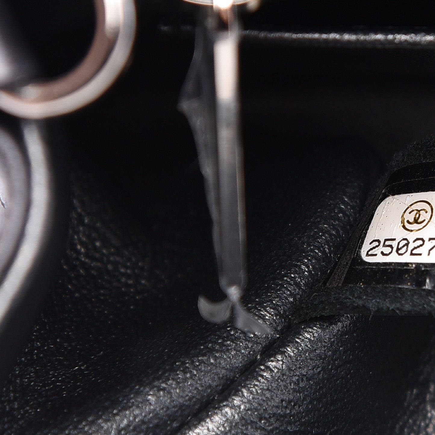 Iridescent Calfskin Quilted Mini Rectangular Flap Charcoal