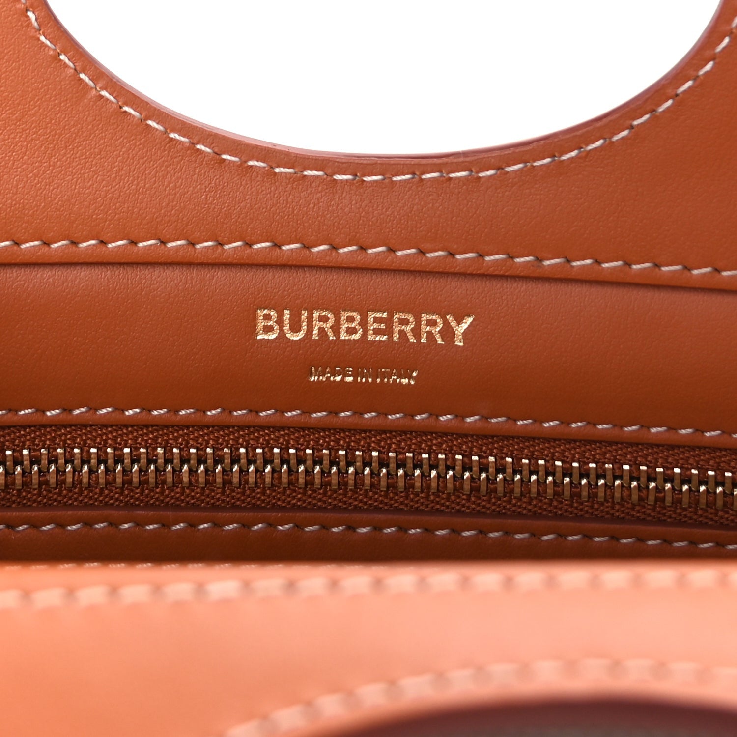 Burberry Canvas Smooth Calfskin Two Tone Mini Pocket Bag  Natural Malt Brown 9 of 16