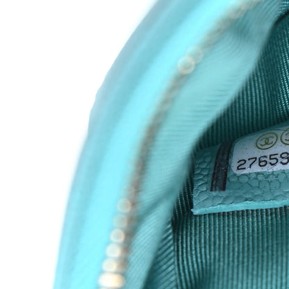 Chanel Caviar Flat Chevron Quilted Small Cosmetic Case Green 7 of 7