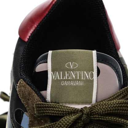 Valentino Garavani Nappa Suede Camouflage Mens Rockrunner Sneakers 41 Multicolor 6 of 8