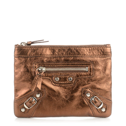 Balenciaga Metallic Agneau Silver Hardware M Porte-Monnaie Coin Purse Sparkle Bronze 1 of 7