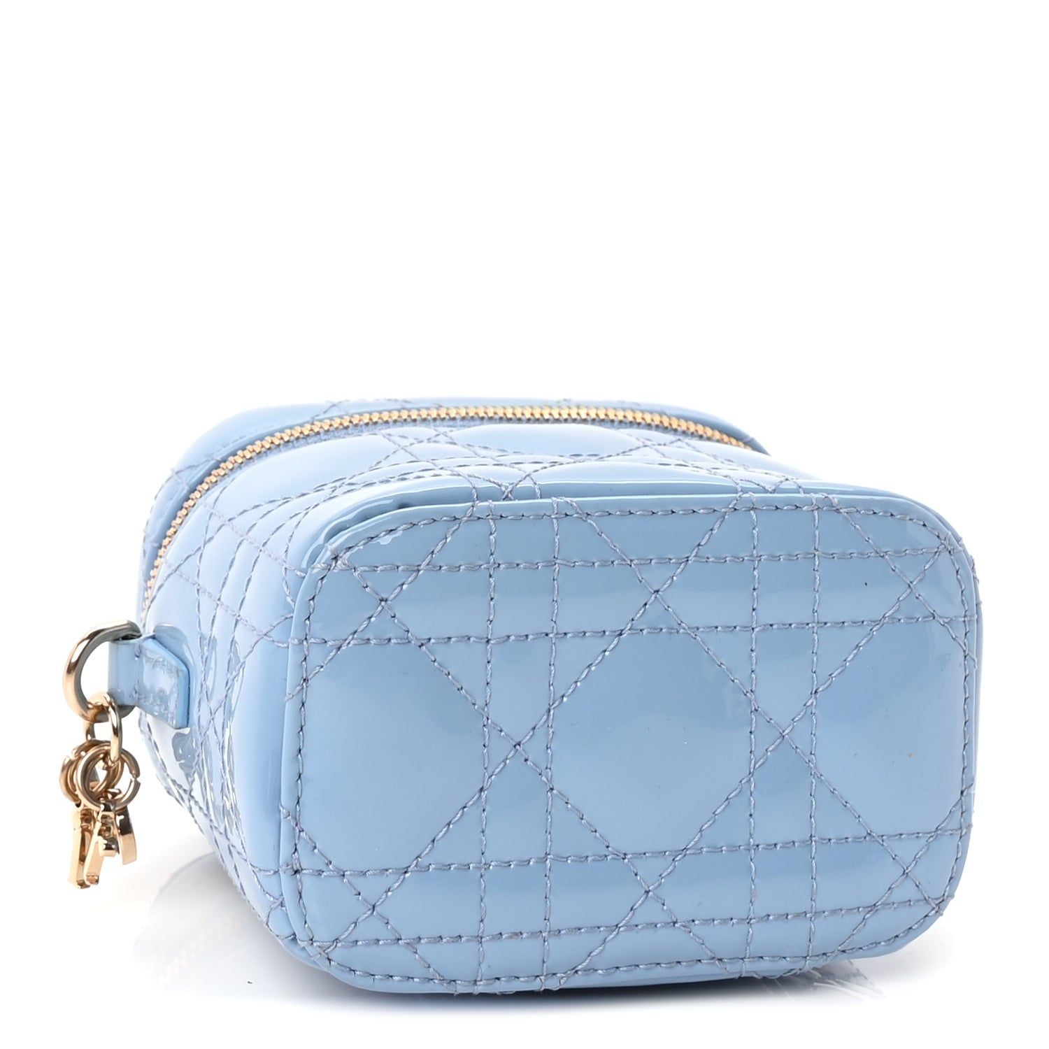 Christian Dior Patent Cannage Micro Vanity Case  Cornflower 3 of 8