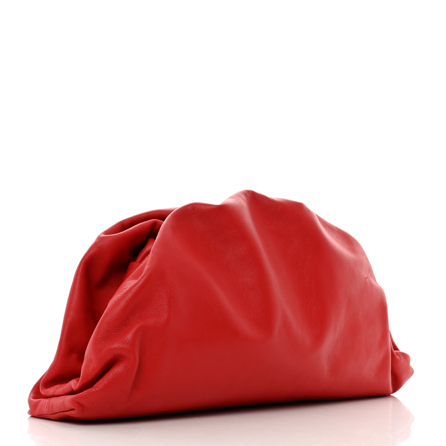 Bottega Veneta Smooth Butter Calf The Pouch Oversized Clutch Bright Red 3 of 8