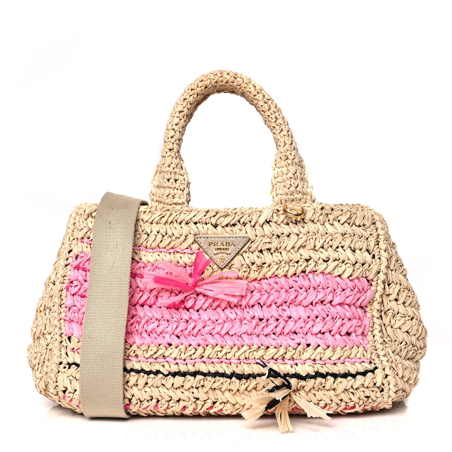 Prada Raffia Small Canapa Tote Naturale 1 of 9