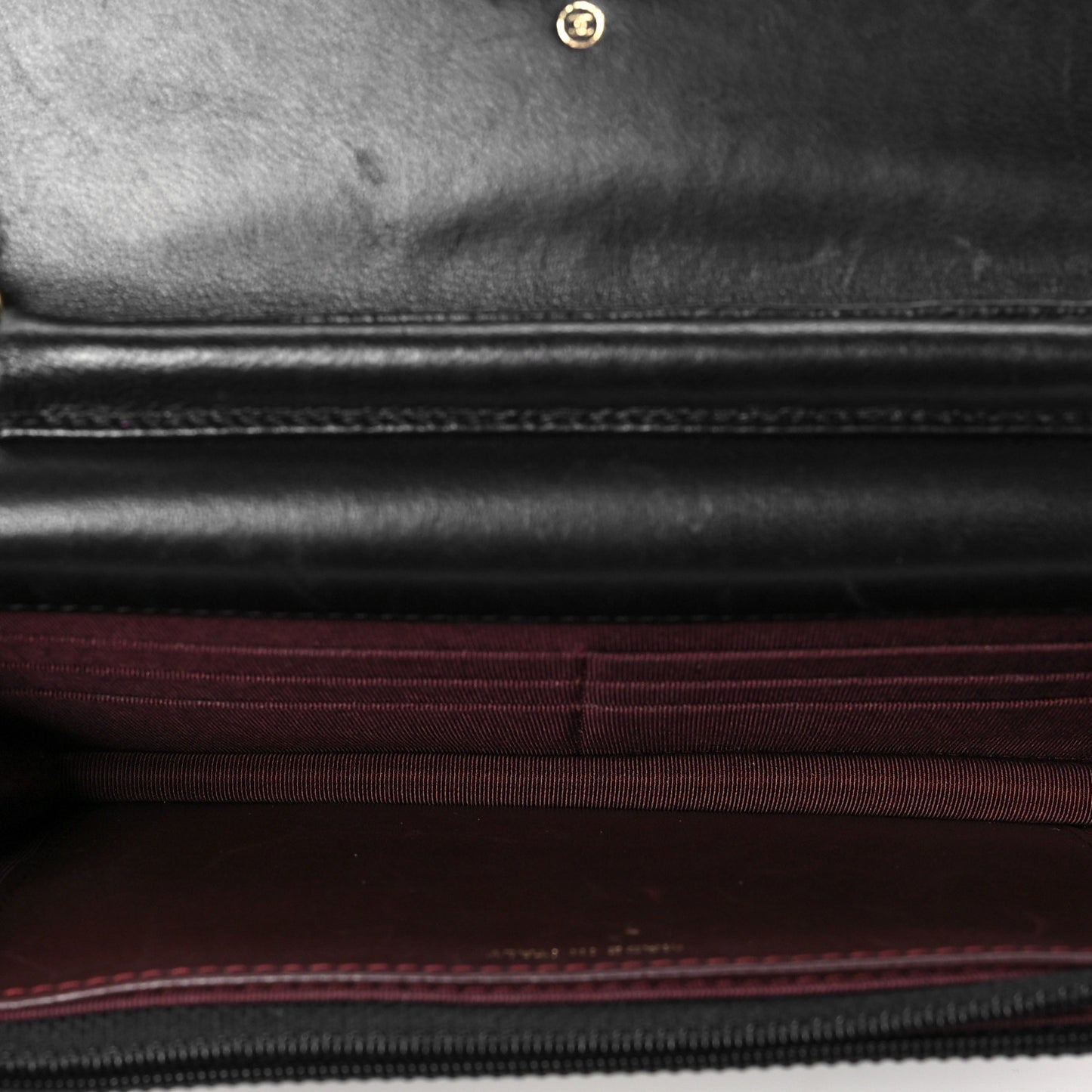 Lambskin Quilted Wallet On Chain WOC Black