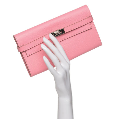 Hermes Epsom Kelly Longue Wallet Rose Confetti 2 of 18