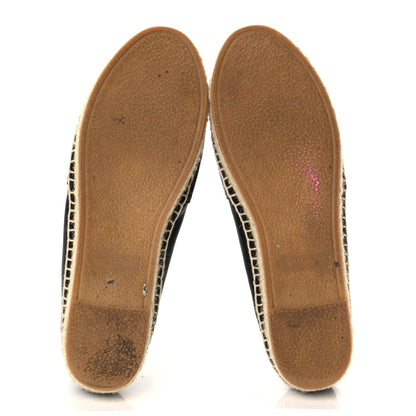 Saint Laurent Lambskin Monogram Espadrilles 38 Black 7 of 10