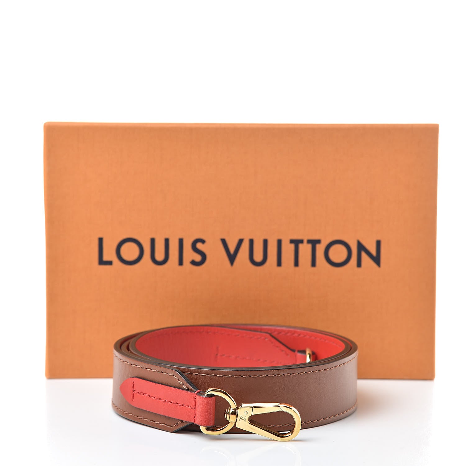 Louis Vuitton Calfskin Tuileries Shoulder Strap Caramel Rouge 4 of 4