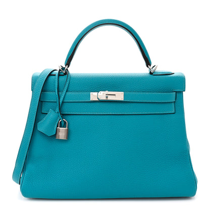 Hermes Togo Kelly Retourne 32 Turquoise 1 of 14