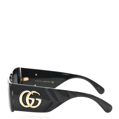 Gucci Oversized Rectangular Acetate Frame GG Marmont Logo Sunglasses GG0811S Black 3 of 7