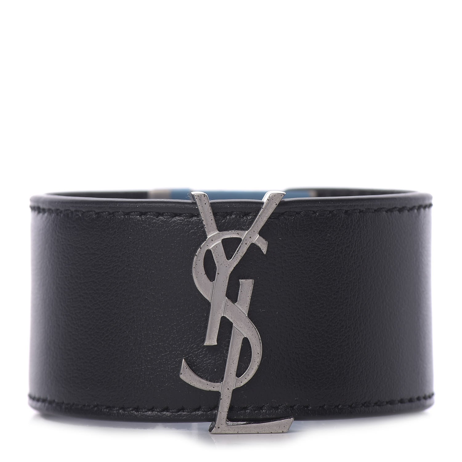 Saint Laurent Calfskin Monogram Bracelet Black 1 of 6