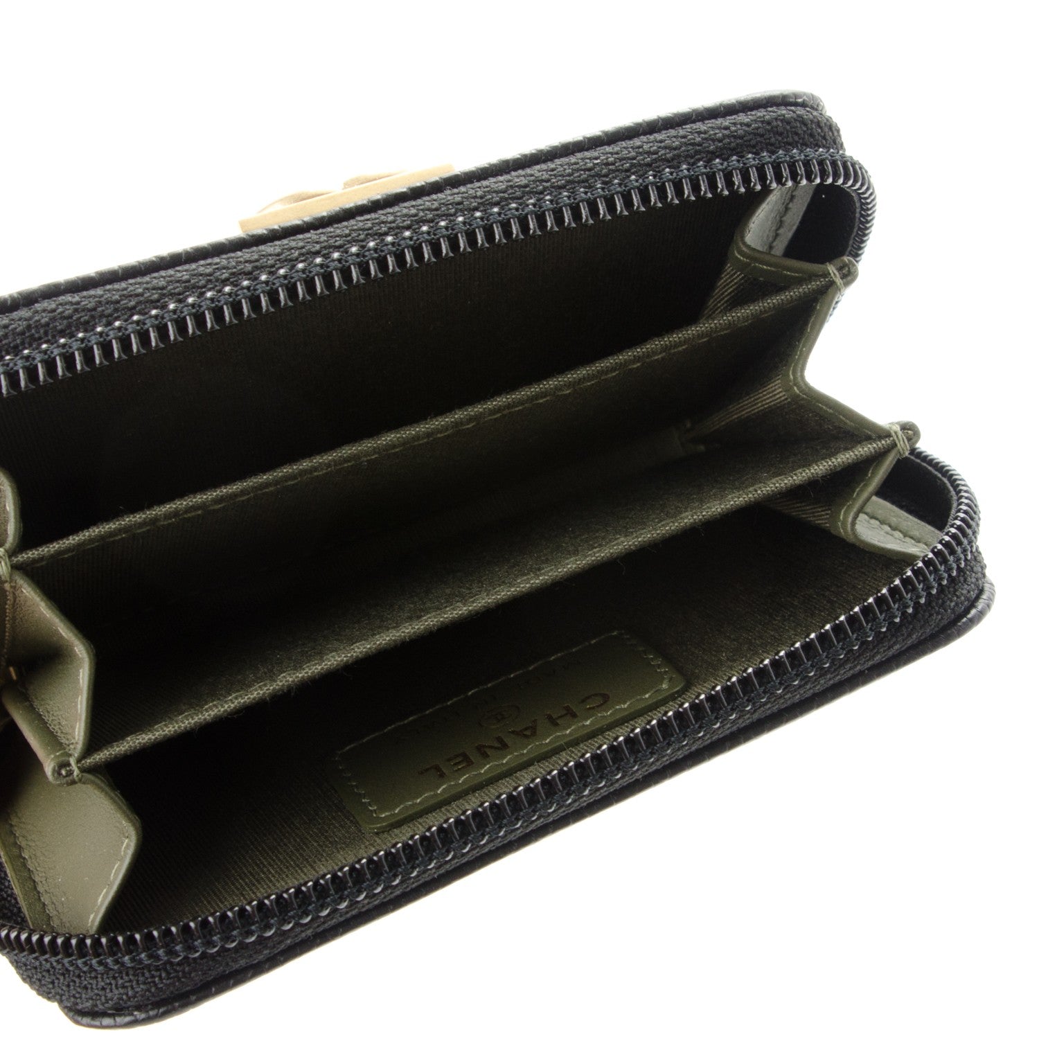 Chanel Caviar Quilted Boy Zip Around Coin Purse Wallet Black 5 of 7