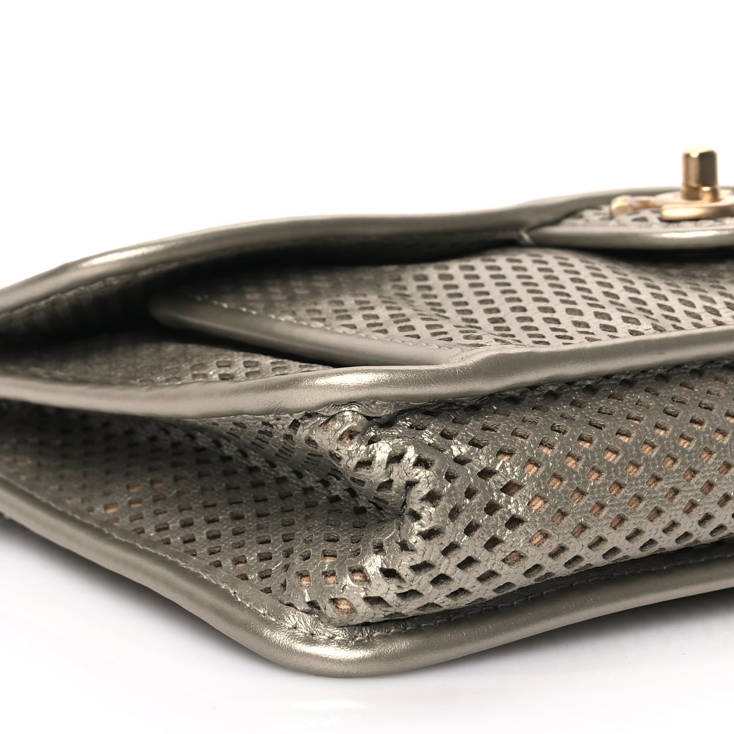 Chanel Perforated Calfskin Large Up In The Air Flap Light Gold 8 of 9