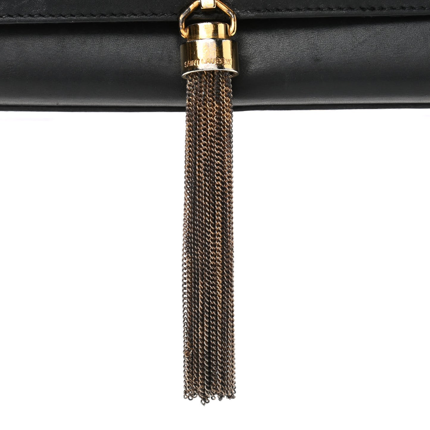 Smooth Calfskin Medium Classic Monogram Kate Tassel Satchel Black