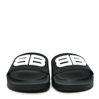 Balenciaga Rubber Womens BB Pool Slide Sandals 36 Black 3 of 7