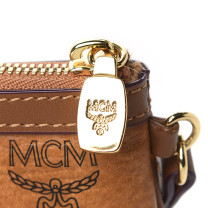 MCM Visetos Liz Shopper Tote Pouch Cognac 9 of 9